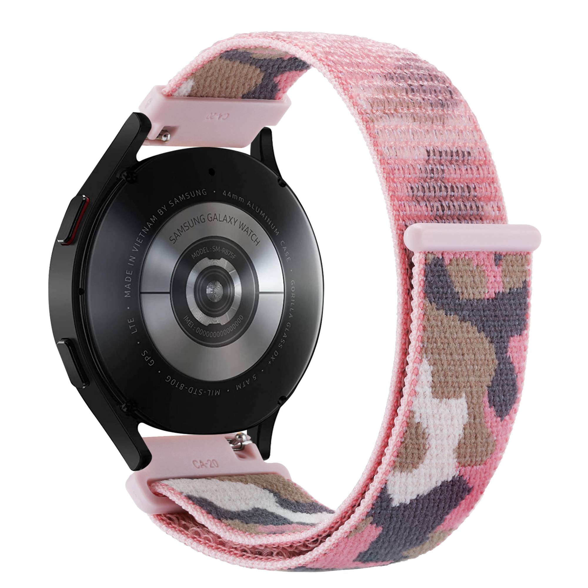 For Samsung Galaxy Watch 5 40mm 44mm Watch 5 Pro 45mm Camouflage Nylon Watch Band Replacement Adjustable Wrist Strap