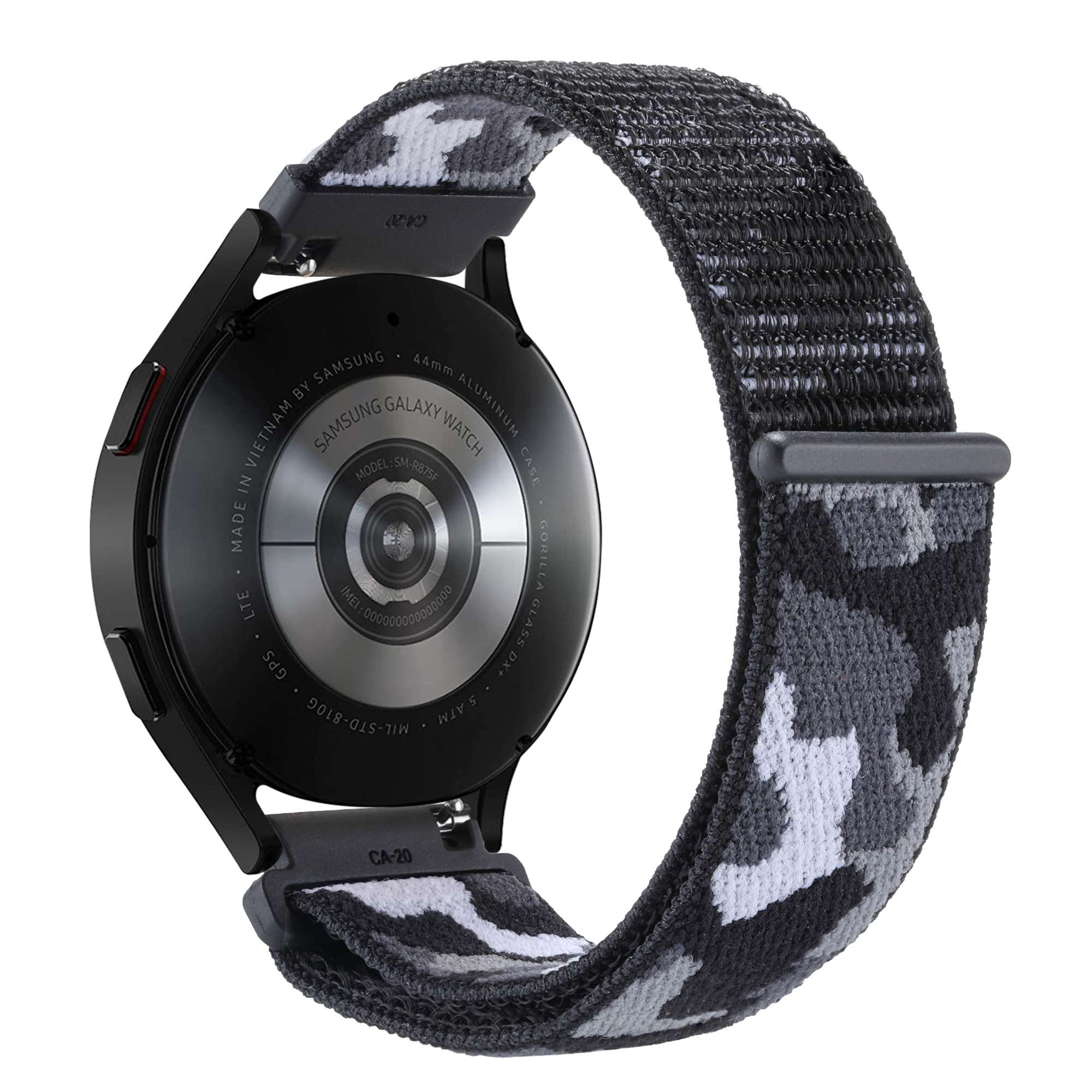 For Samsung Galaxy Watch 5 40mm 44mm Watch 5 Pro 45mm Camouflage Nylon Watch Band Replacement Adjustable Wrist Strap
