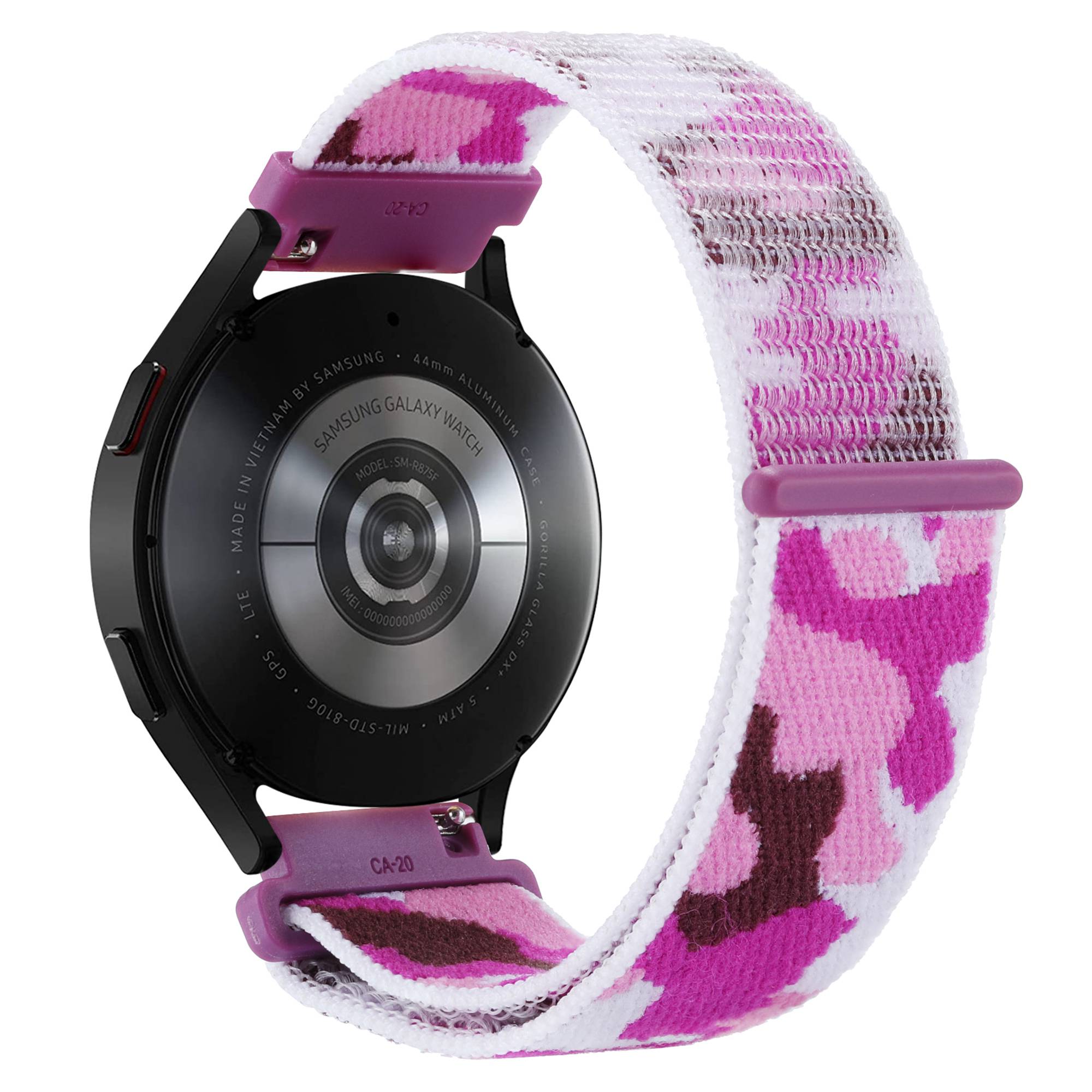 For Samsung Galaxy Watch 5 40mm 44mm Watch 5 Pro 45mm Camouflage Nylon Watch Band Replacement Adjustable Wrist Strap