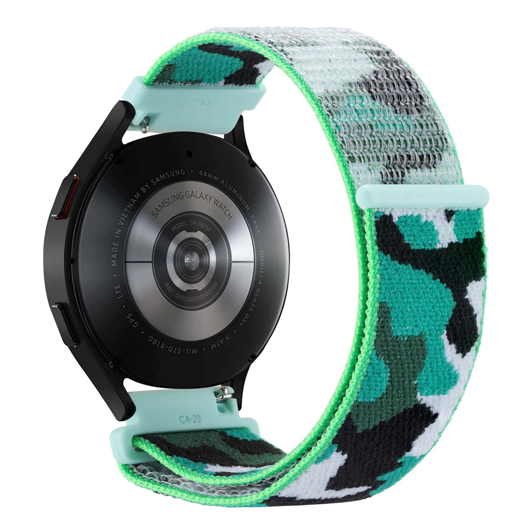 For Samsung Galaxy Watch 5 40mm 44mm Watch 5 Pro 45mm Camouflage Nylon Watch Band Replacement Adjustable Wrist Strap