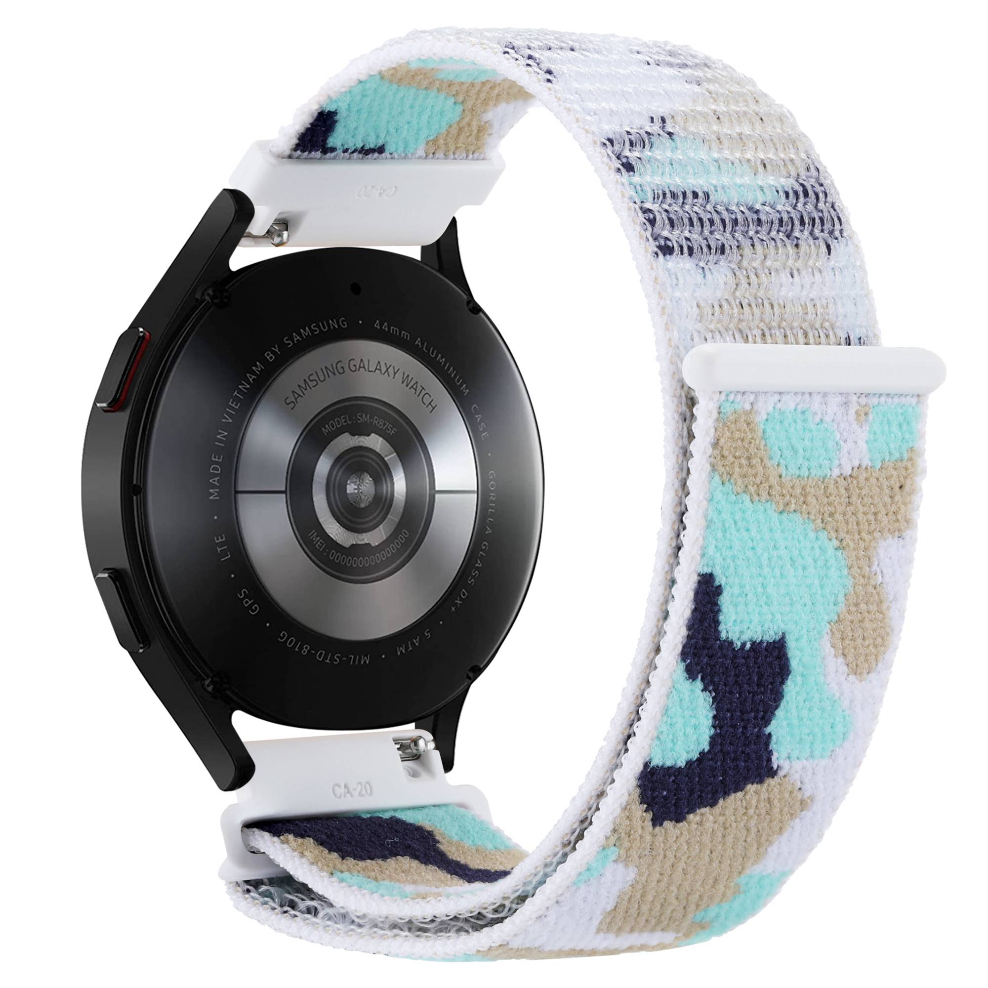 For Samsung Galaxy Watch 5 40mm 44mm Watch 5 Pro 45mm Camouflage Nylon Watch Band Replacement Adjustable Wrist Strap