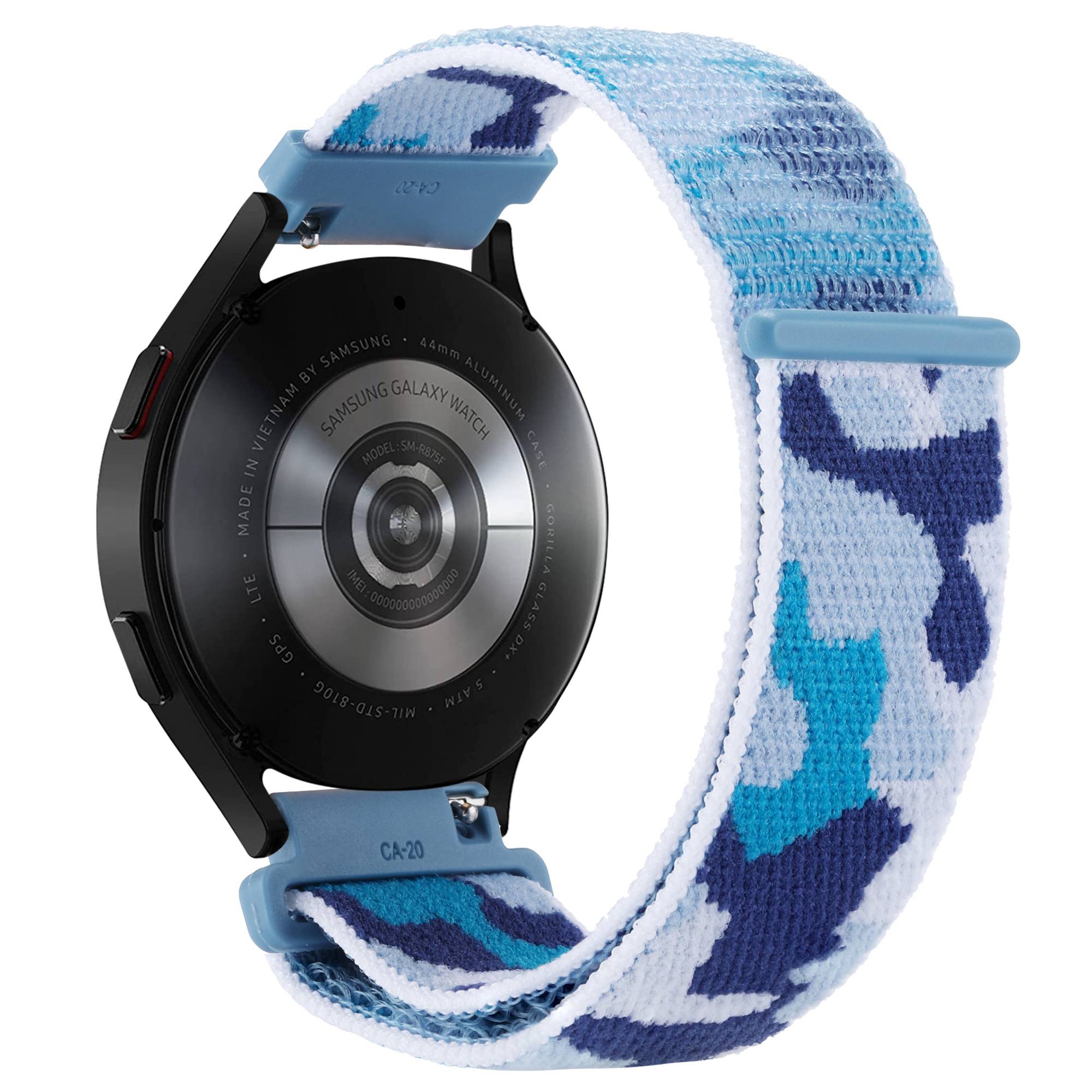 For Samsung Galaxy Watch 5 40mm 44mm Watch 5 Pro 45mm Camouflage Nylon Watch Band Replacement Adjustable Wrist Strap