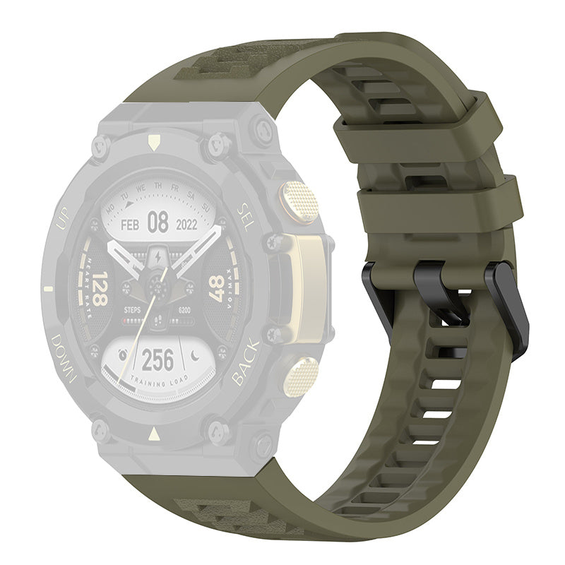 For Huami Amazfit T-Rex 2 Solid Color Soft Silicone Sports Smart Watch Band Replacement Wrist Strap