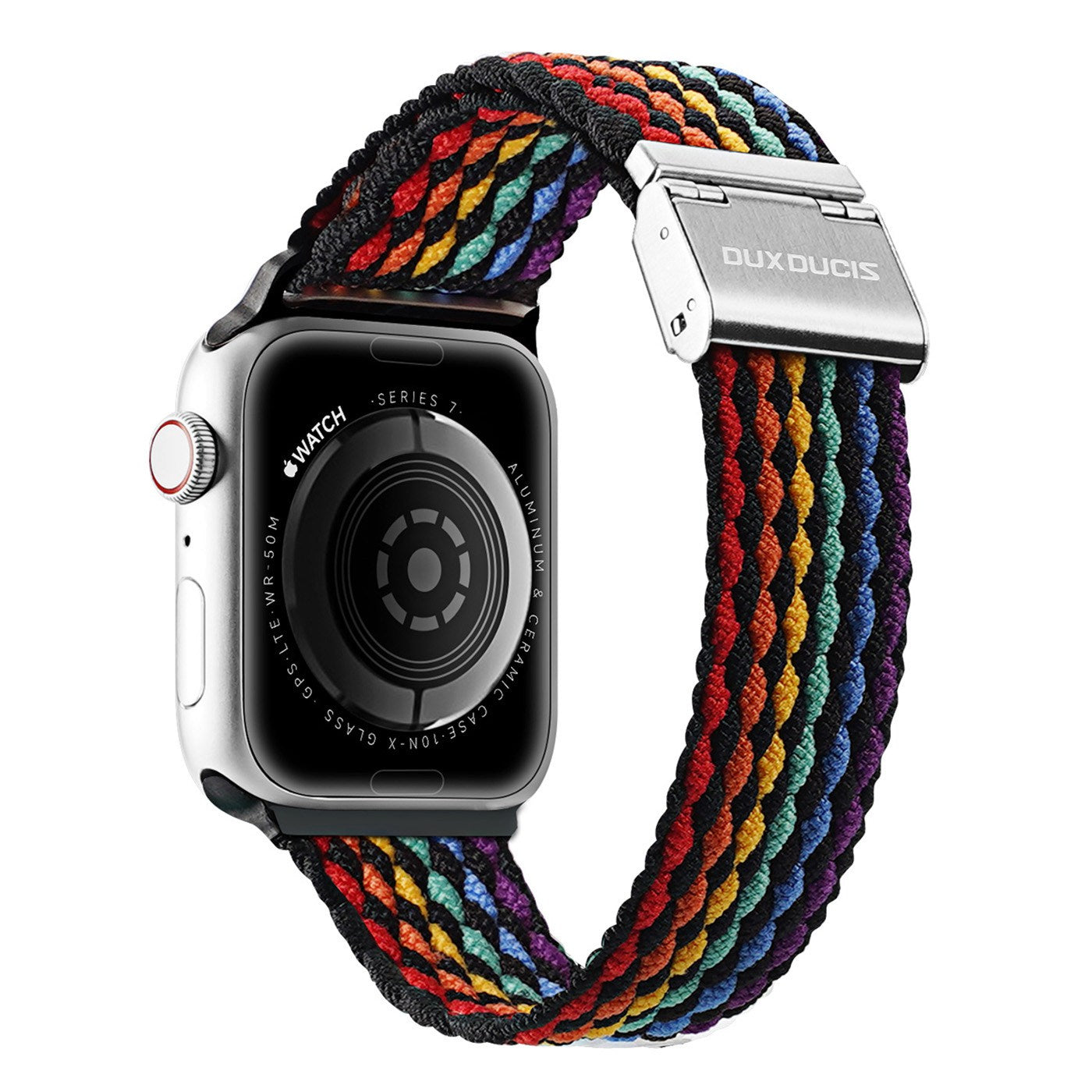 DUX DUCIS For Apple Watch Series 9 8 7 41mm 6 5 4 SE (2023) SE(2022) SE 40mm 3 2 1 38mm Braided Nylon Watch Strap Elastic Wrist Band Replacement