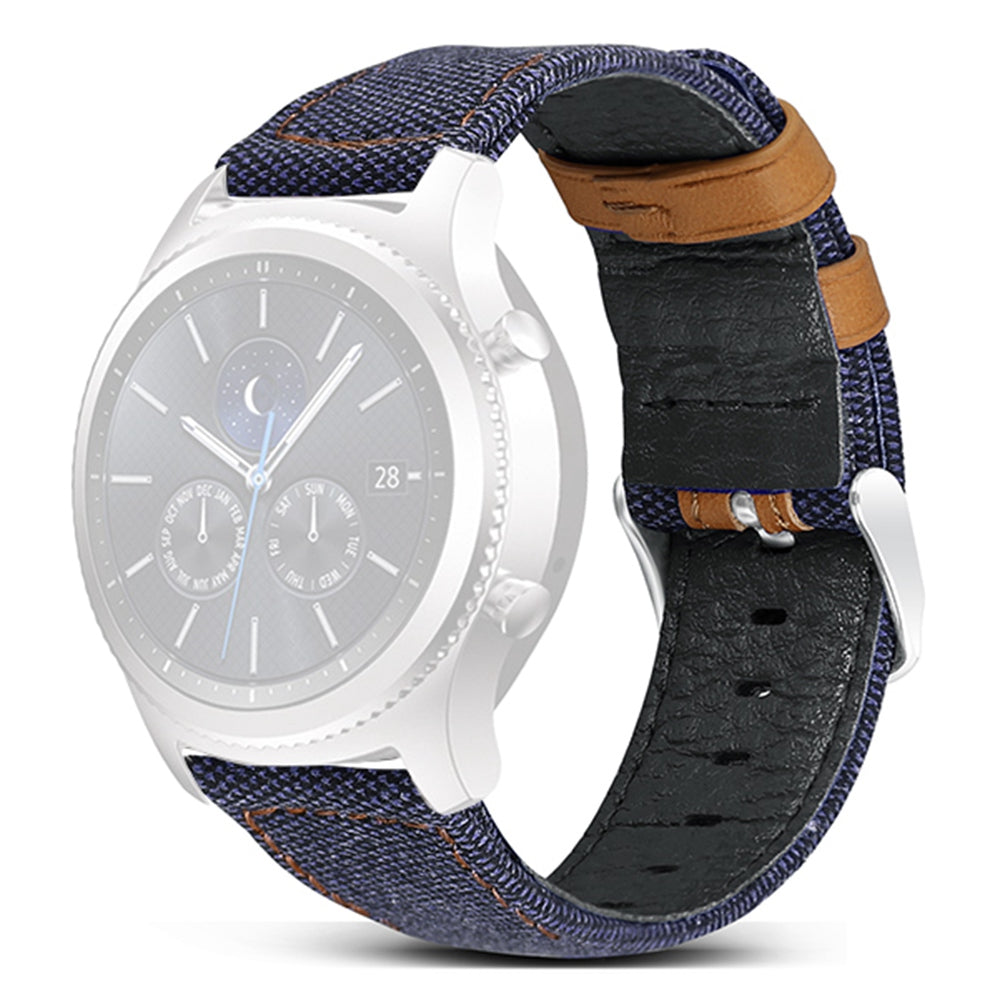 For Huawei Watch GT 3 Pro 43mm 46mm Watch GT 2 Pro 22mm Watch Strap Canvas Coated Genuine Leather Adjustable Wrist Band Replacement