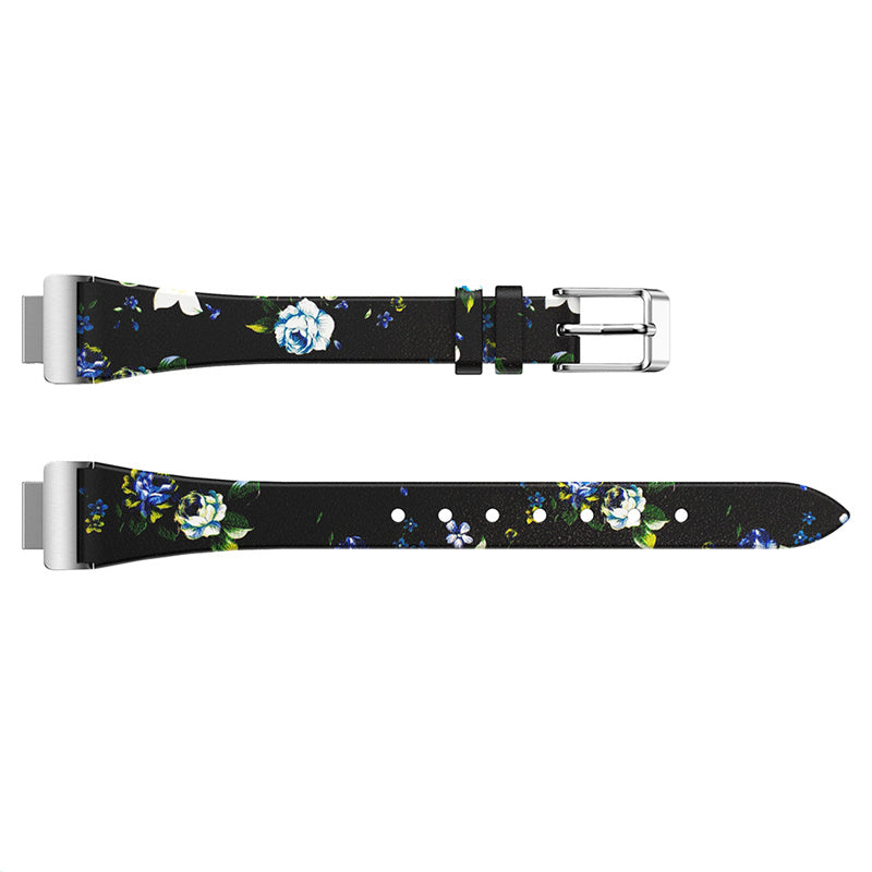 For Fitbit Inspire Inspire HR Ace 2 Printed Pattern Watchband Soft Genuine Leather Watch Strap Replacement Bracelet
