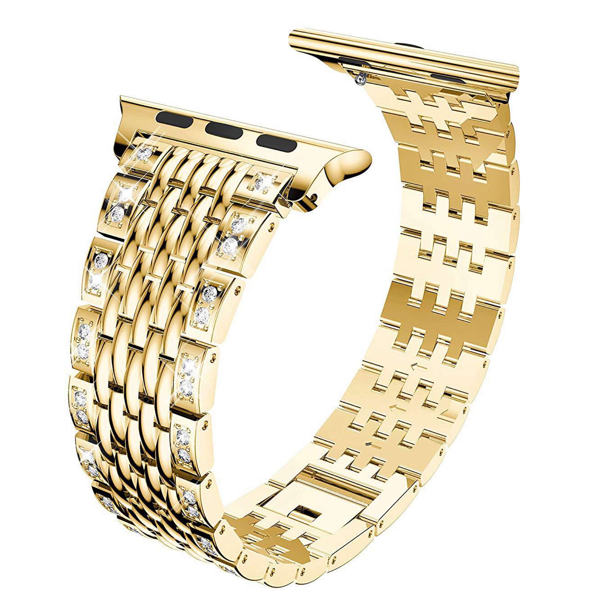 For Apple Watch Ultra 2 49mm Series 9 45mm SE (2023) 44mm Ultra 49mm 8 7 45mm 6 5 4 SE (2022) SE 44mm 3 2 1 42mm Metal Watch Band Rhinestone Decor Wrist Strap Replacement