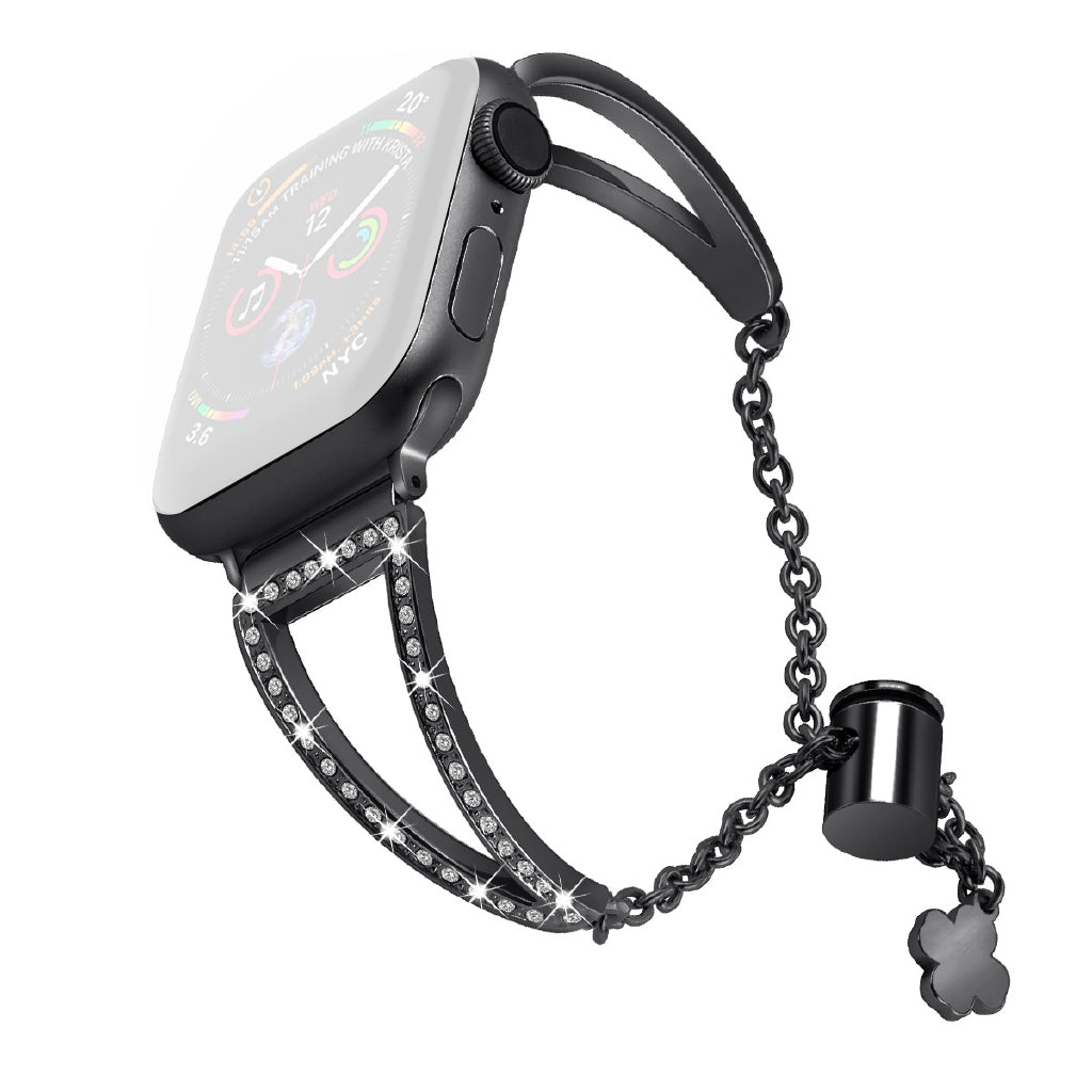 For Apple Watch Ultra 49mm Series 8 45mm 7 45mm Series 6 SE 44mm SE (2022) 44mm 5 4 44mm Series 3 2 1 42mm Metal Watch Strap Bling Rhinestone Decor Bracelet