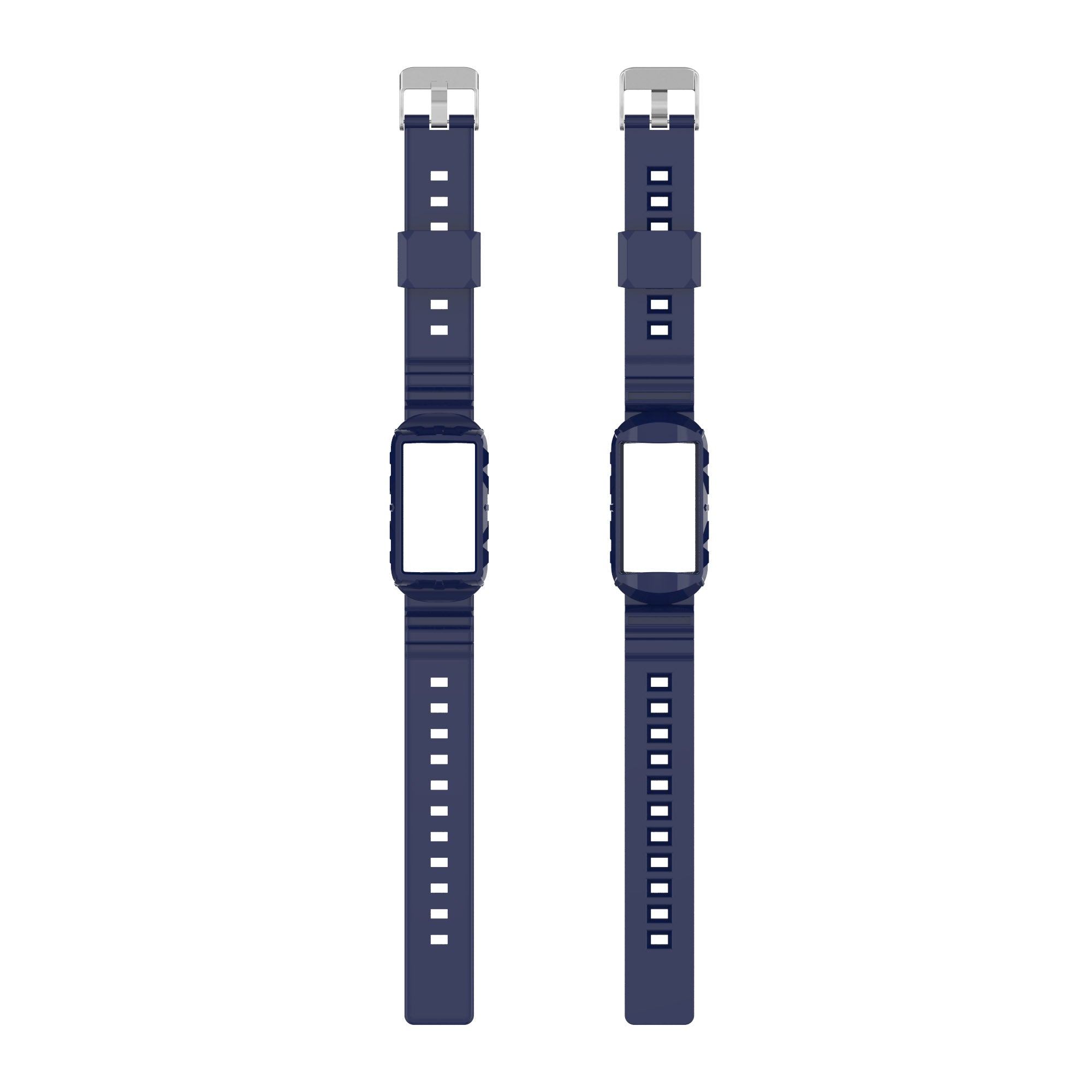 For Fitbit Charge 6 5 Silicone Watch Band Adjustable Wrist Strap with Anti-scratch Watch Case