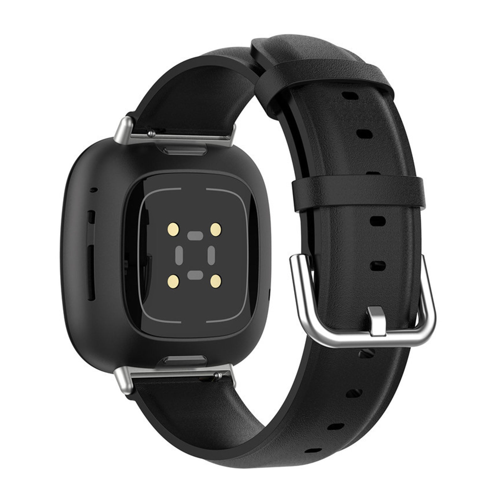 For Fitbit Versa 4 Sense 2 Watch Band Soft Genuine Leather Replacement Strap with Solid Buckle