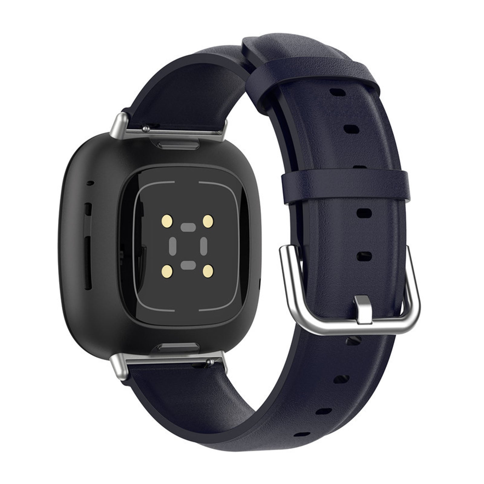 For Fitbit Versa 4 Sense 2 Watch Band Soft Genuine Leather Replacement Strap with Solid Buckle