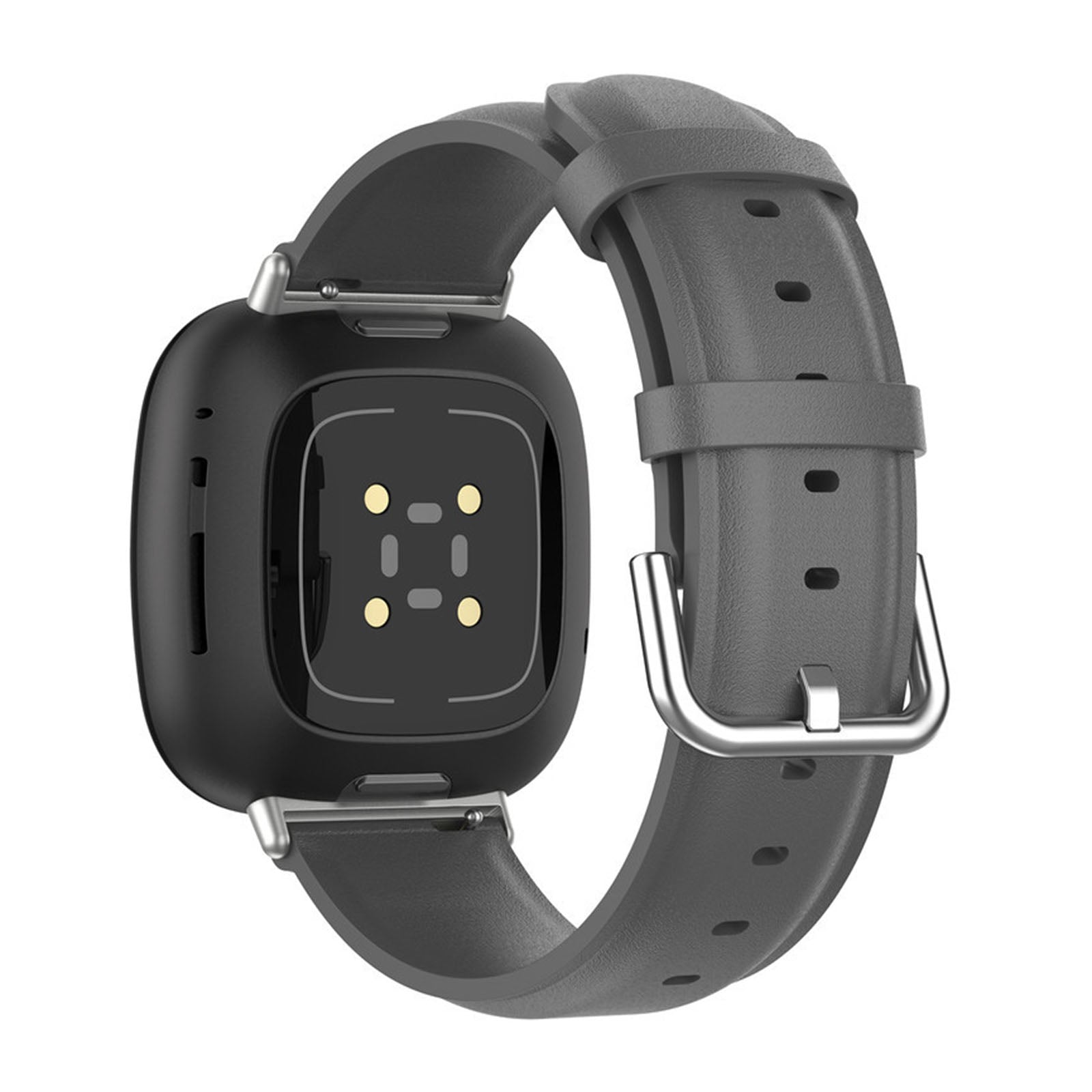 For Fitbit Versa 4 Sense 2 Watch Band Soft Genuine Leather Replacement Strap with Solid Buckle