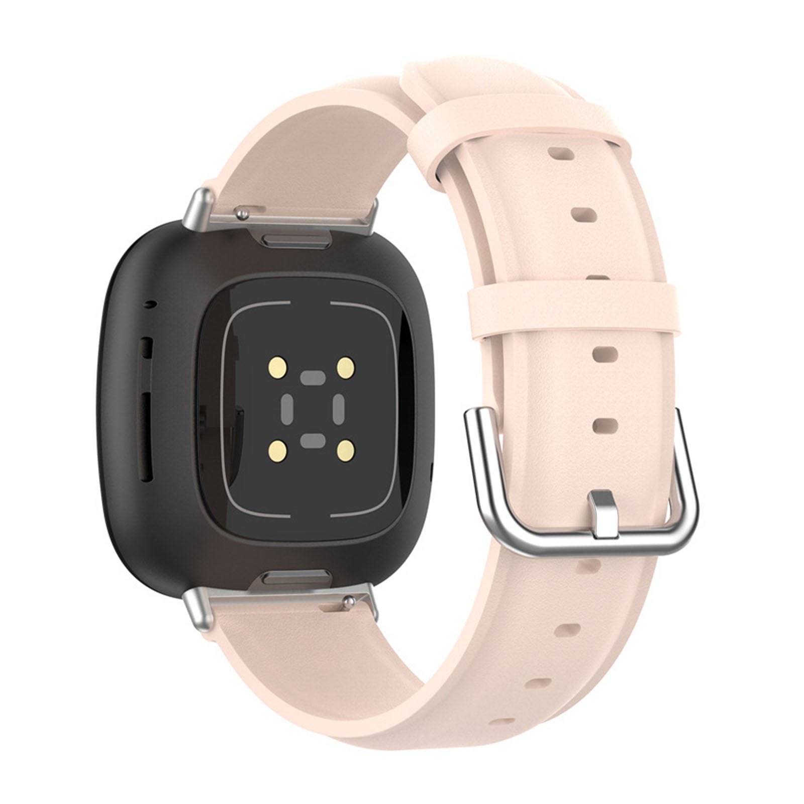 For Fitbit Versa 4 Sense 2 Watch Band Soft Genuine Leather Replacement Strap with Solid Buckle