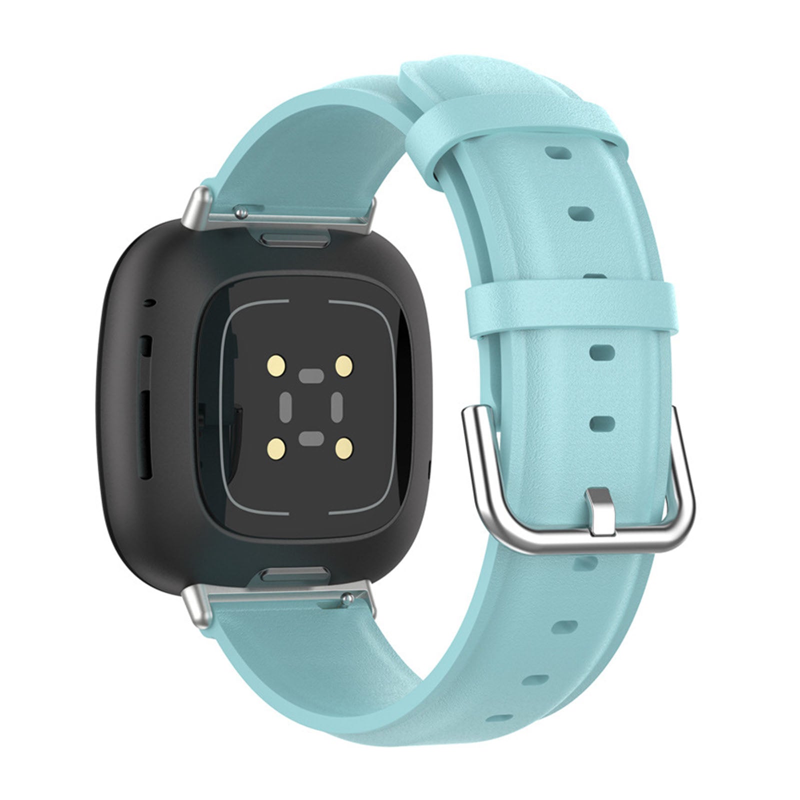 For Fitbit Versa 4 Sense 2 Watch Band Soft Genuine Leather Replacement Strap with Solid Buckle