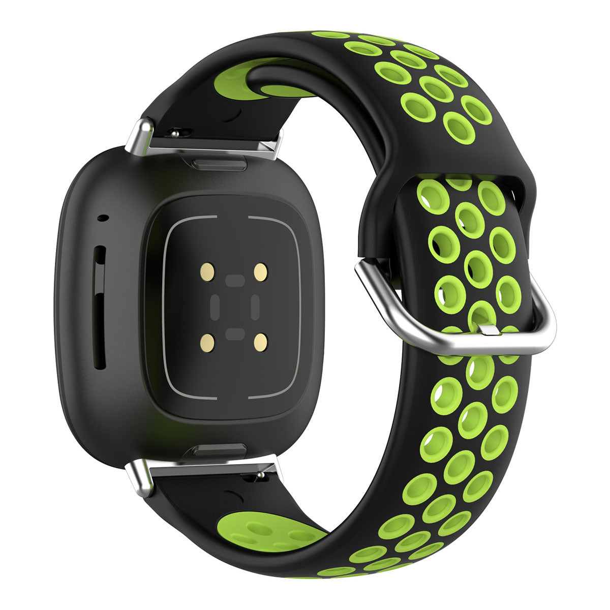 For Fitbit Versa 4 Sense 2 Silicone Watch Band Dual Color Sport Wristband Strap Soft Replacement with Stainless Steel Buckle