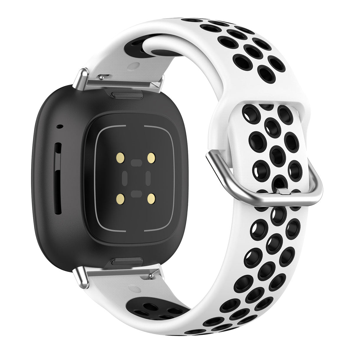 For Fitbit Versa 4 Sense 2 Silicone Watch Band Dual Color Sport Wristband Strap Soft Replacement with Stainless Steel Buckle