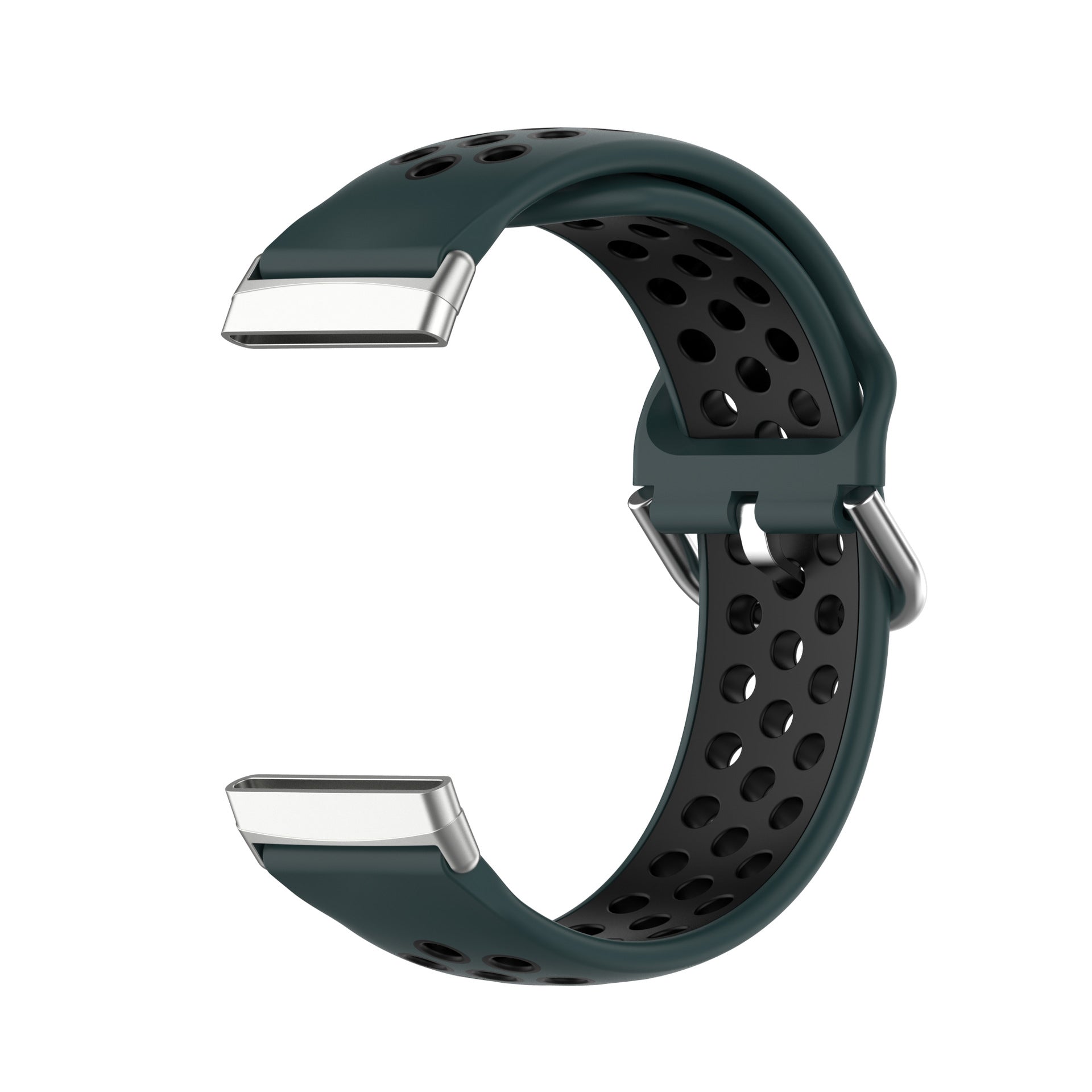 For Fitbit Versa 4 Sense 2 Silicone Watch Band Dual Color Sport Wristband Strap Soft Replacement with Stainless Steel Buckle