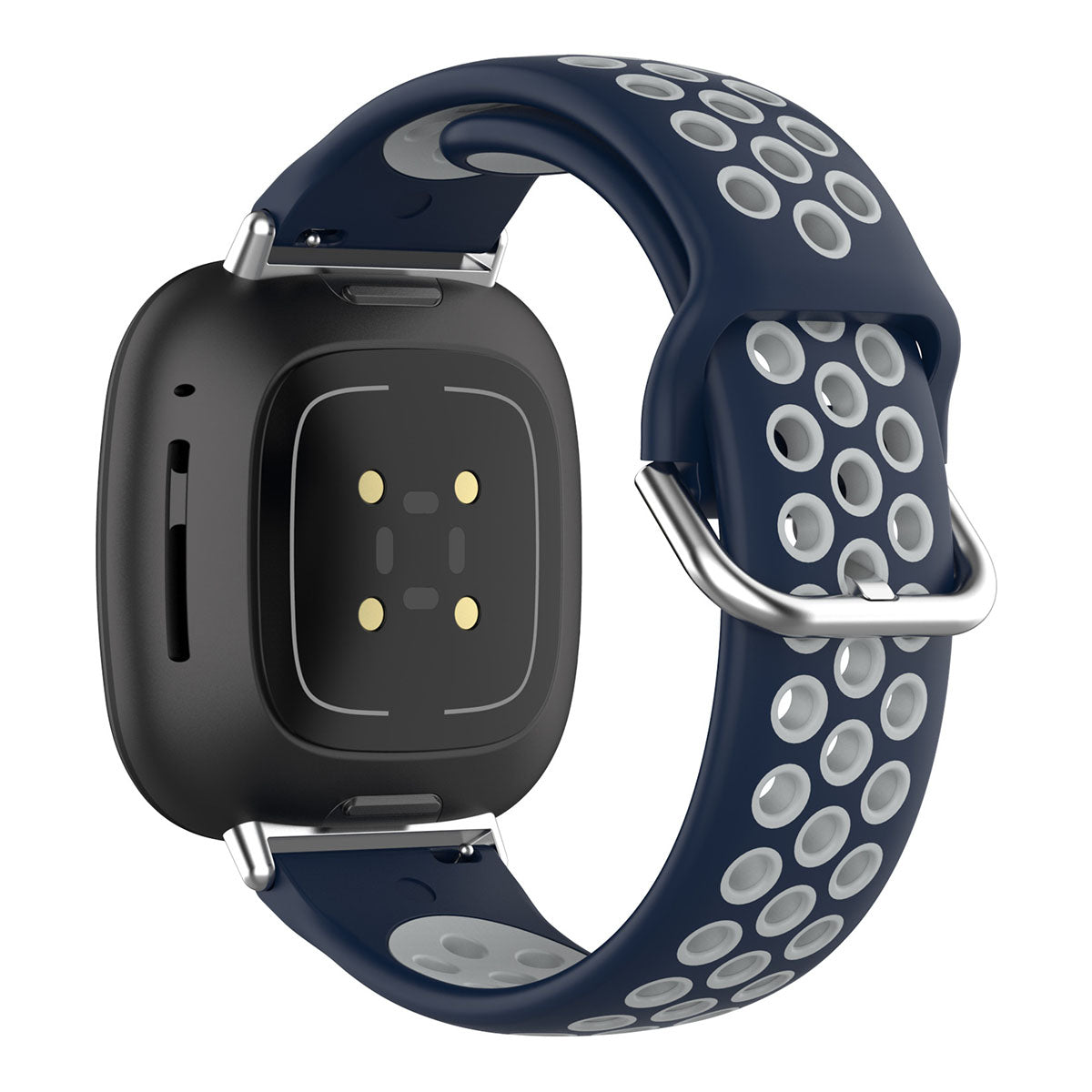 For Fitbit Versa 4 Sense 2 Silicone Watch Band Dual Color Sport Wristband Strap Soft Replacement with Stainless Steel Buckle