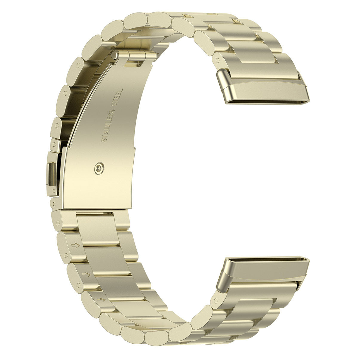 For Fitbit Versa 4 Sense 2 Three Beads Smart Watch Band Folding Buckle Metal Wrist Strap Replacement