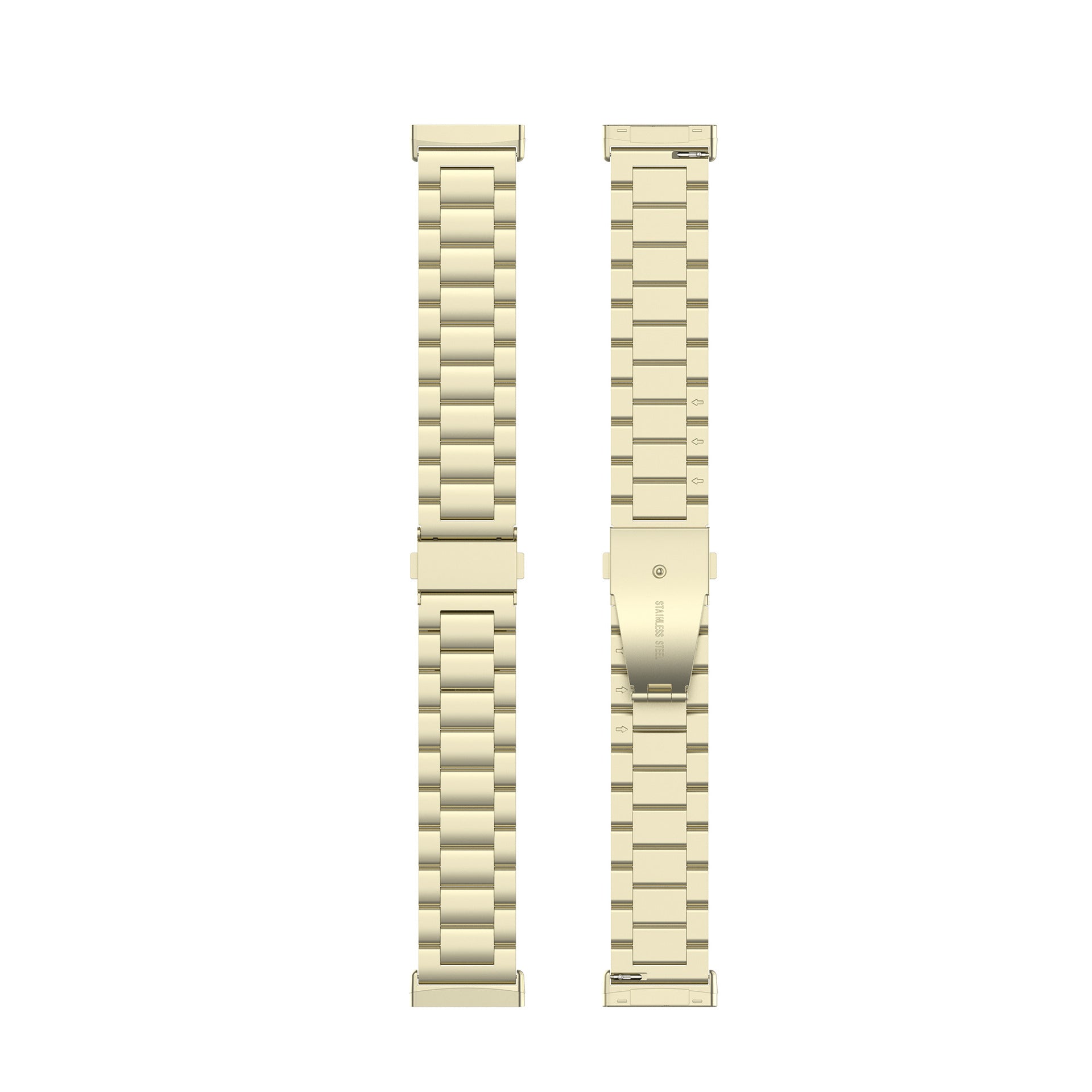 For Fitbit Versa 4 Sense 2 Three Beads Smart Watch Band Folding Buckle Metal Wrist Strap Replacement