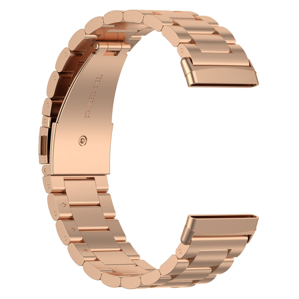 For Fitbit Versa 4 Sense 2 Three Beads Smart Watch Band Folding Buckle Metal Wrist Strap Replacement