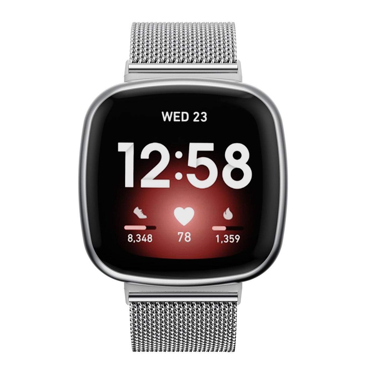 For Fitbit Versa 4 Sense 2 Adjustable Watch Strap Metal Replacement Watch Band with Buckle