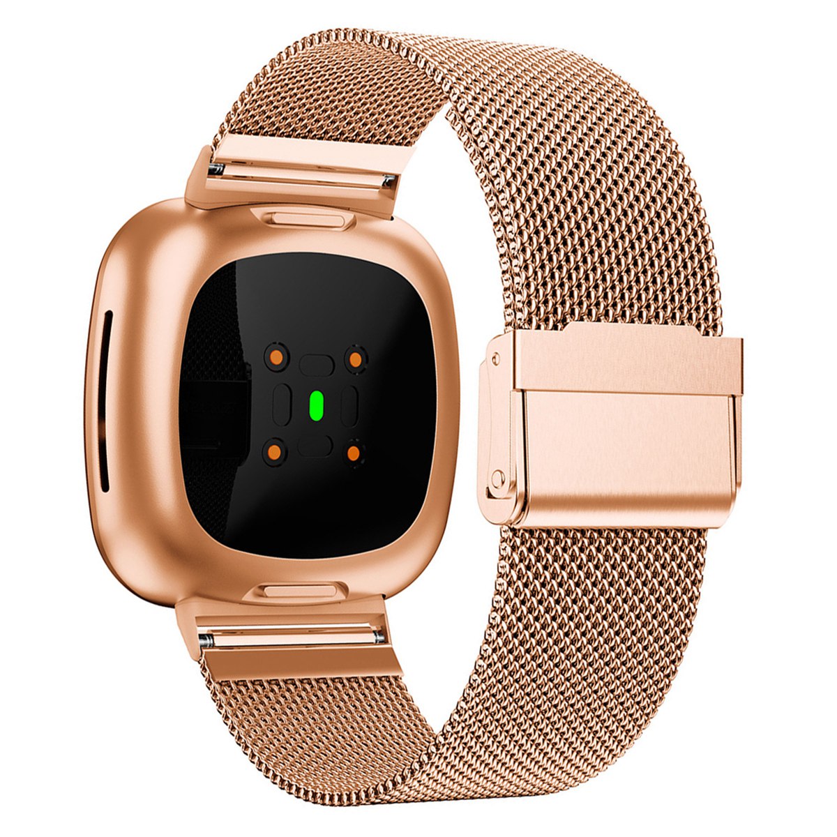 For Fitbit Versa 4 Sense 2 Adjustable Watch Strap Metal Replacement Watch Band with Buckle