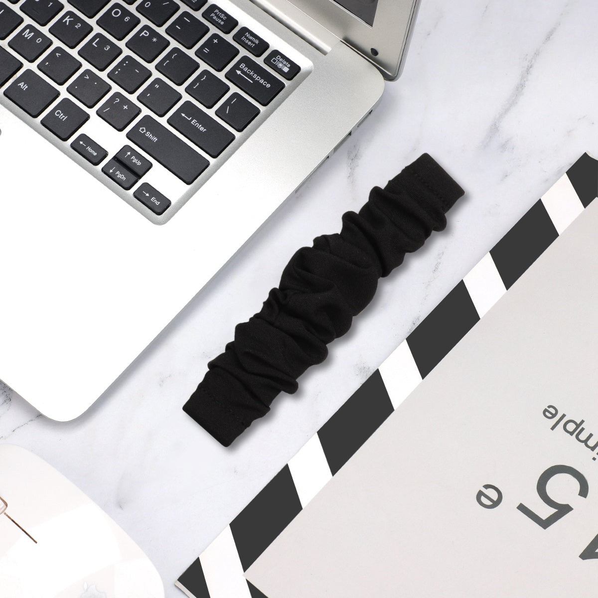 For Fitbit Versa 4 Sense 2 Elastic Scrunchie Watch Band Fabric Pattern Printed Hair Band Strap Bracelet