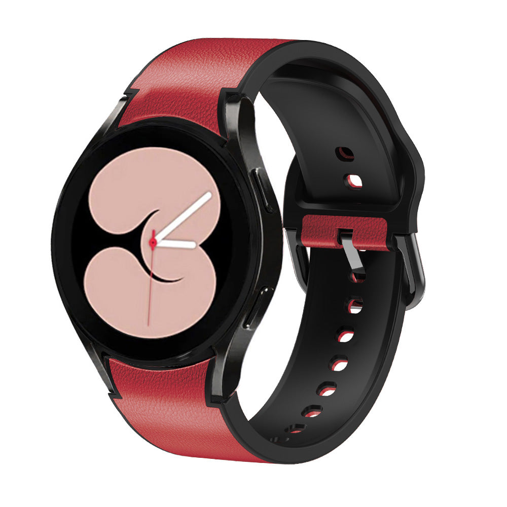 For Samsung Galaxy Watch6 40mm 44mm Watch6 Classic 43mm 47mm Watch 5 40mm 44mm 5 Pro 45mm Watch4 40mm 44mm Quick Release Watch Band Soft Leather Coated Silicone Adjustable Strap