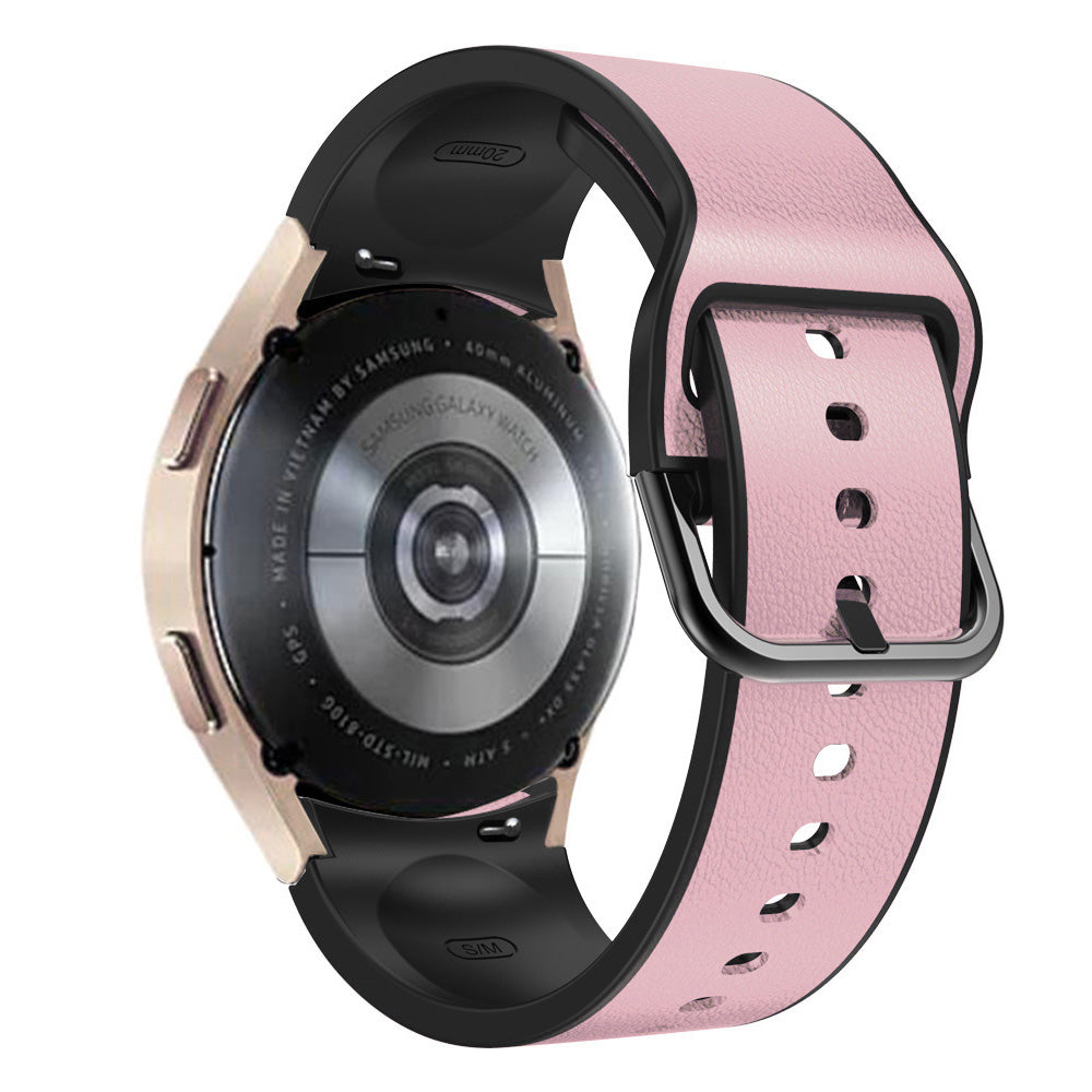 For Samsung Galaxy Watch6 40mm 44mm Watch6 Classic 43mm 47mm Watch 5 40mm 44mm 5 Pro 45mm Watch4 40mm 44mm Quick Release Watch Band Soft Leather Coated Silicone Adjustable Strap