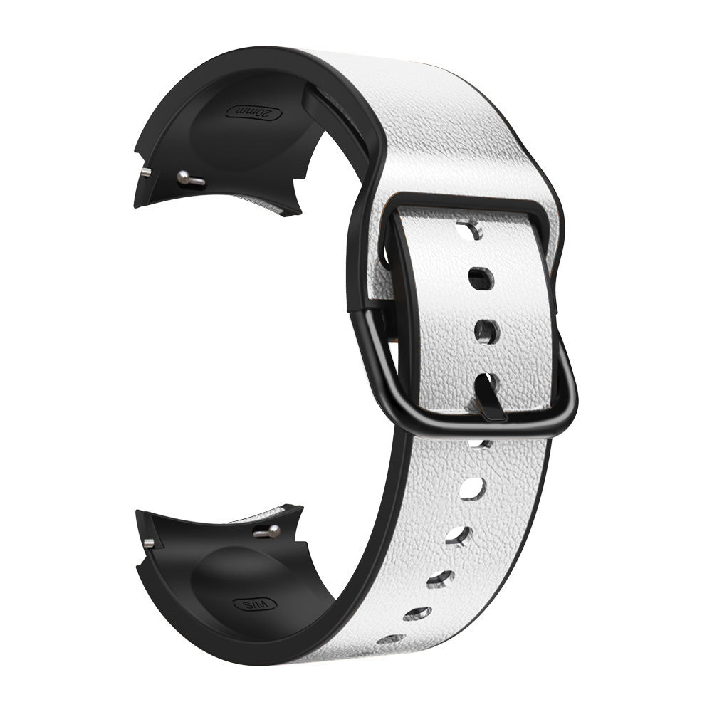 For Samsung Galaxy Watch6 40mm 44mm Watch6 Classic 43mm 47mm Watch 5 40mm 44mm 5 Pro 45mm Watch4 40mm 44mm Quick Release Watch Band Soft Leather Coated Silicone Adjustable Strap