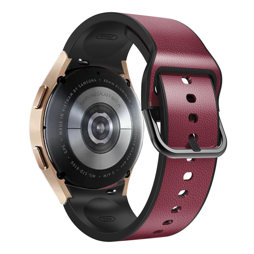 For Samsung Galaxy Watch6 40mm 44mm Watch6 Classic 43mm 47mm Watch 5 40mm 44mm 5 Pro 45mm Watch4 40mm 44mm Quick Release Watch Band Soft Leather Coated Silicone Adjustable Strap