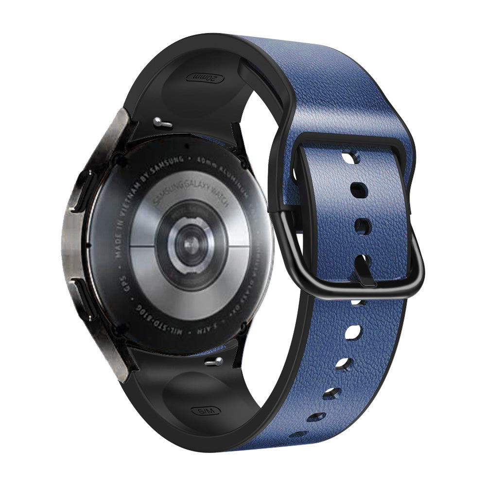 For Samsung Galaxy Watch6 40mm 44mm Watch6 Classic 43mm 47mm Watch 5 40mm 44mm 5 Pro 45mm Watch4 40mm 44mm Quick Release Watch Band Soft Leather Coated Silicone Adjustable Strap