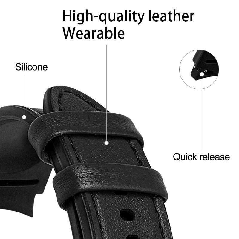 For Samsung Galaxy Watch6 40mm 44mm Watch6 Classic 43mm 47mm Watch 5 40mm 44mm 5 Pro 45mm Watch4 40mm 44mm Quick Release Watch Band Soft Leather Coated Silicone Adjustable Strap