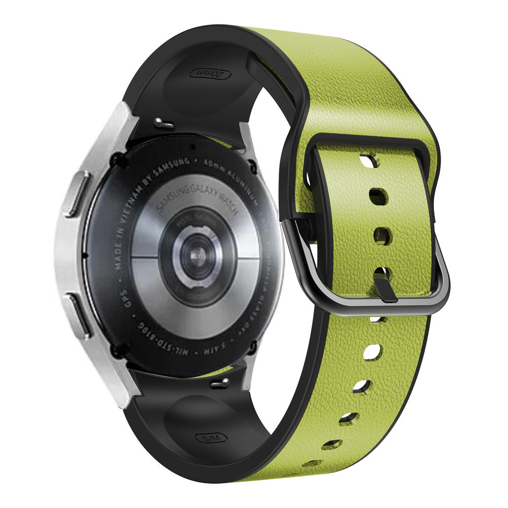 For Samsung Galaxy Watch6 40mm 44mm Watch6 Classic 43mm 47mm Watch 5 40mm 44mm 5 Pro 45mm Watch4 40mm 44mm Quick Release Watch Band Soft Leather Coated Silicone Adjustable Strap