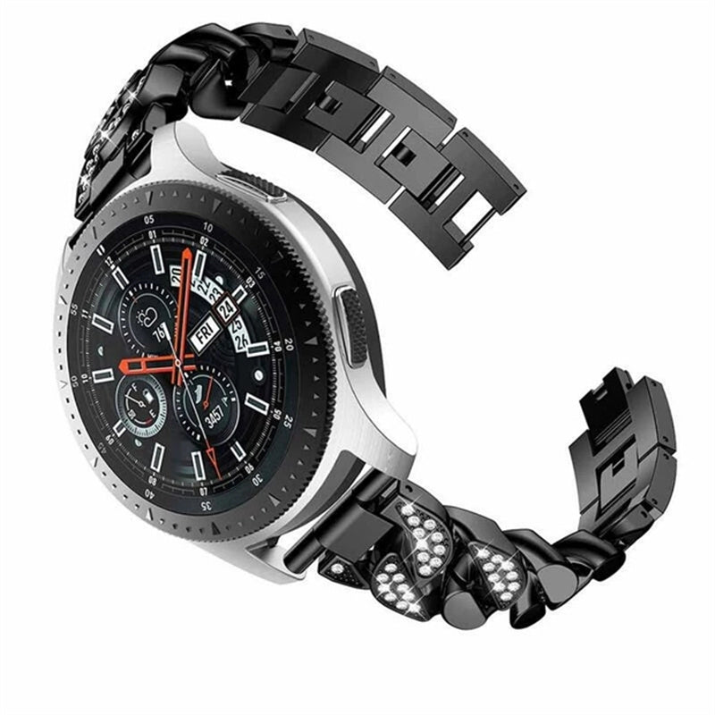 For Samsung Galaxy Watch6 40mm 44mm Watch6 Classic 43mm 47mm Watch 5 40mm 44mm 5 Pro 45mm Watch4 40mm 44mm Rhinestone Decor Band Metal Replacement Bracelet