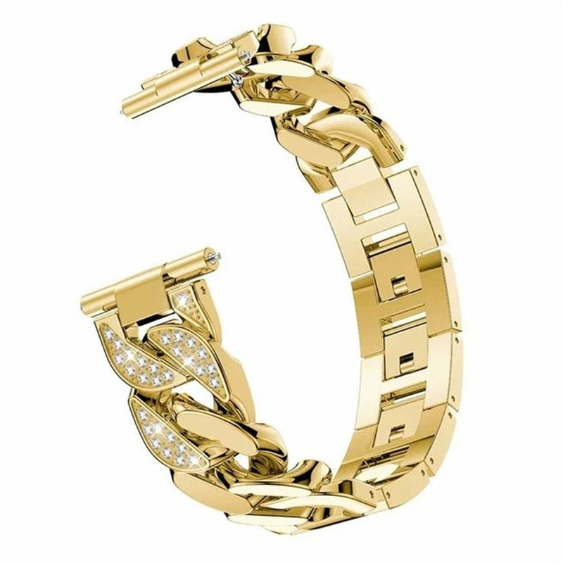 For Samsung Galaxy Watch6 40mm 44mm Watch6 Classic 43mm 47mm Watch 5 40mm 44mm 5 Pro 45mm Watch4 40mm 44mm Rhinestone Decor Band Metal Replacement Bracelet