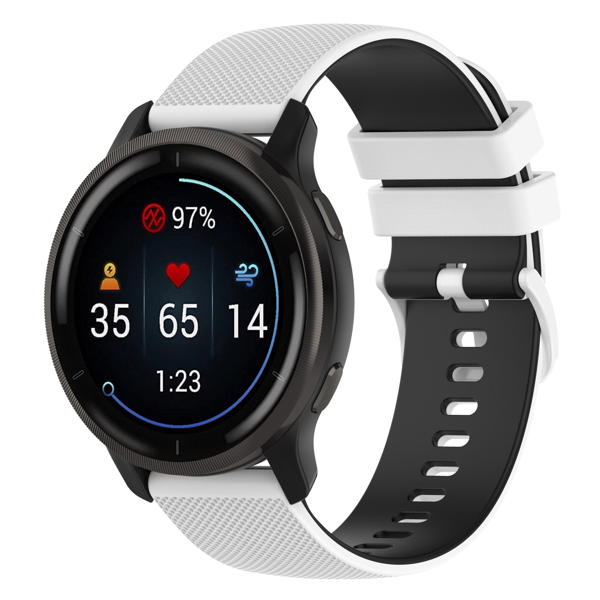 For Samsung Galaxy Watch3 45mm Huawei Watch 3 Garmin Forerunner 255 Apex 46mm Silicone Watch Band 22mm Dual Color Adjustable Wrist Strap