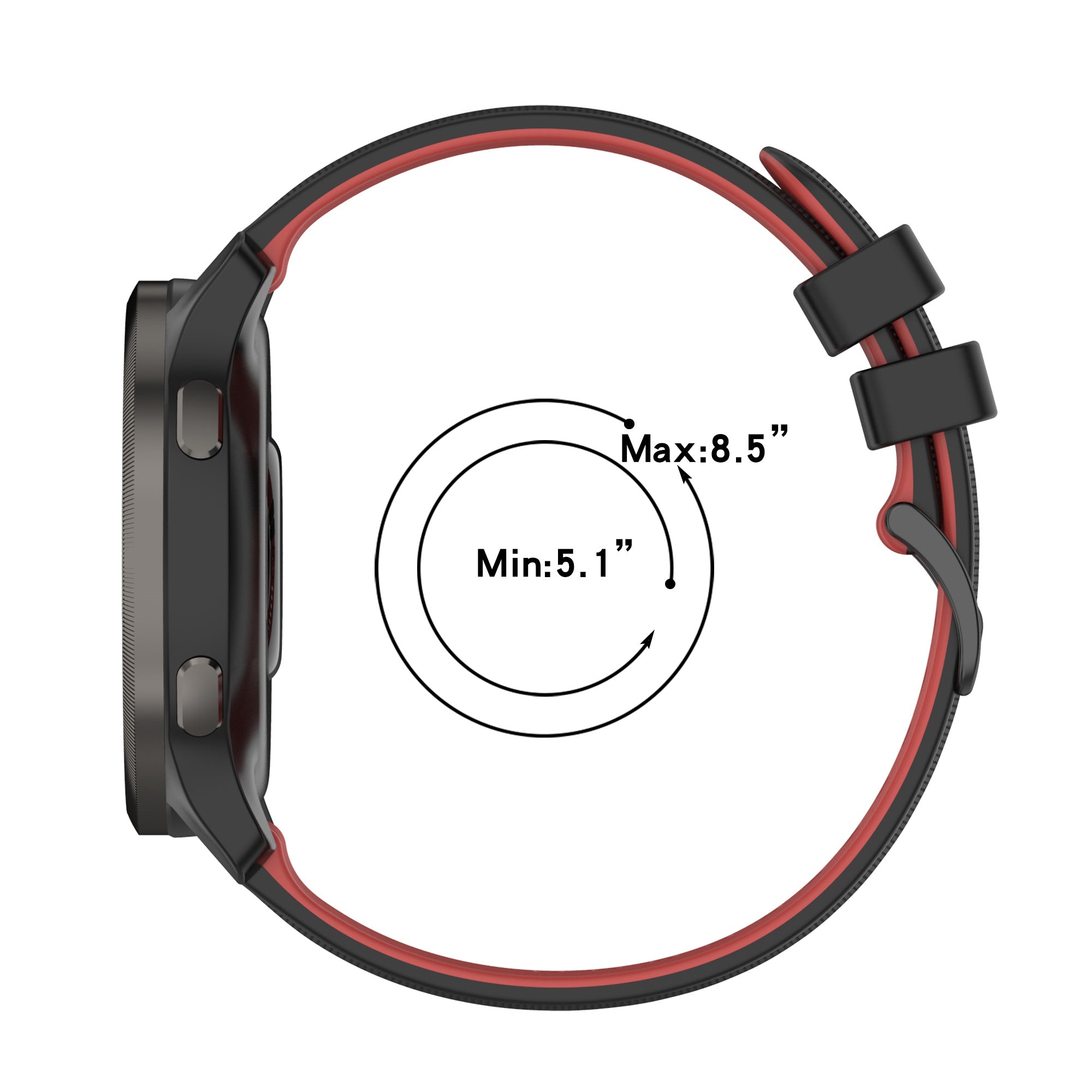 For Samsung Galaxy Watch3 45mm Huawei Watch 3 Garmin Forerunner 255 Apex 46mm Silicone Watch Band 22mm Dual Color Adjustable Wrist Strap