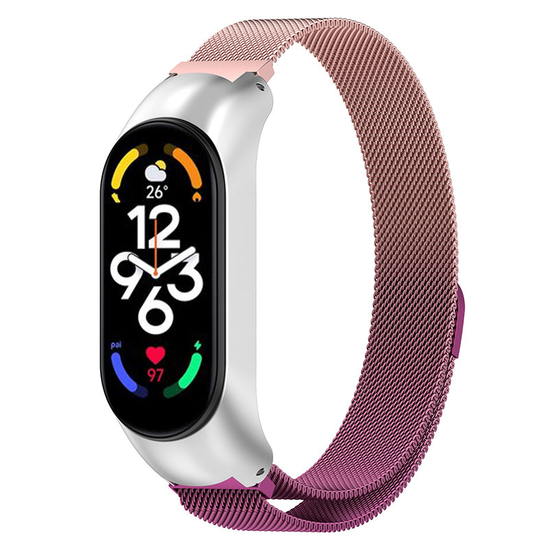 For Xiaomi Mi Band 7 Mi Band 7 NFC Dual Color Smart Watch Band Milanese Mesh Metal Wrist Strap