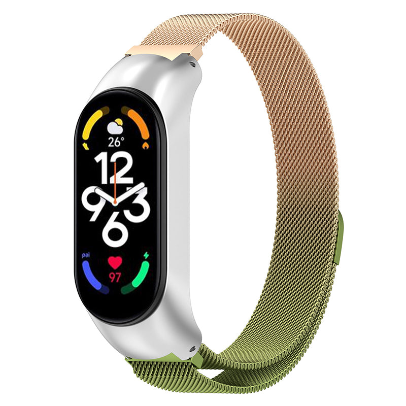 For Xiaomi Mi Band 7 Mi Band 7 NFC Dual Color Smart Watch Band Milanese Mesh Metal Wrist Strap