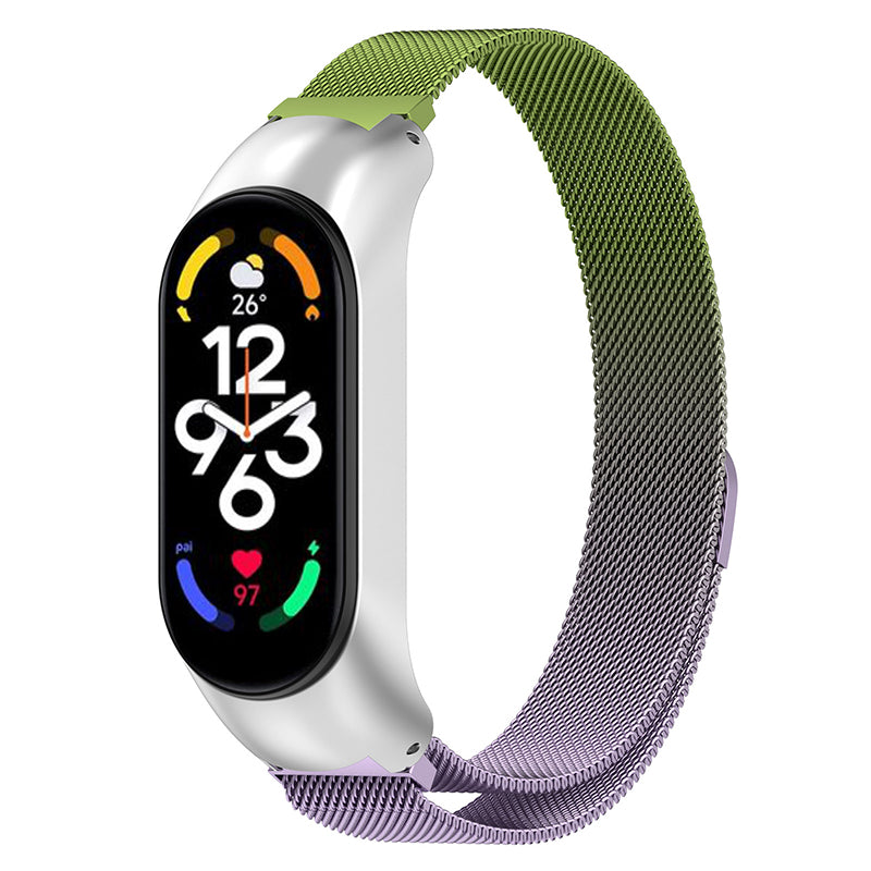 For Xiaomi Mi Band 7 Mi Band 7 NFC Dual Color Smart Watch Band Milanese Mesh Metal Wrist Strap