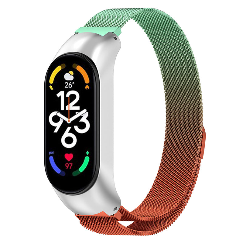 For Xiaomi Mi Band 7 Mi Band 7 NFC Dual Color Smart Watch Band Milanese Mesh Metal Wrist Strap