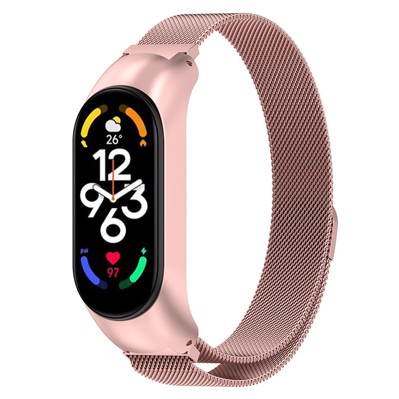 For Xiaomi Mi Band 7 Mi Band 7 NFC Milanese Mesh Smart Watch Band Replacement Metal Wrist Strap