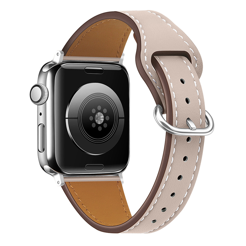 For Apple Watch Ultra 2 49mm Series 9 45mm SE (2023) 44mm Ultra 49mm 8 7 45mm 6 5 4 SE (2022) SE 44mm 3 2 1 42mm Genuine Leather Watch Band Quick Release Watch Strap with Buckle