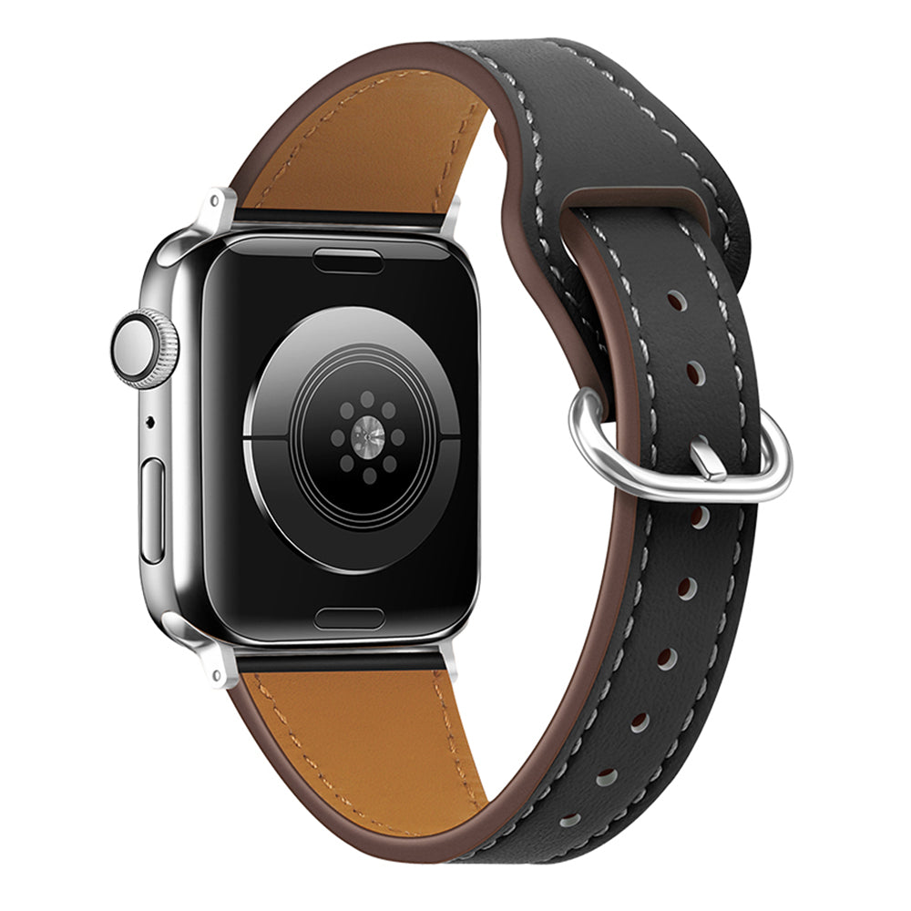 For Apple Watch Ultra 2 49mm Series 9 45mm SE (2023) 44mm Ultra 49mm 8 7 45mm 6 5 4 SE (2022) SE 44mm 3 2 1 42mm Genuine Leather Watch Band Quick Release Watch Strap with Buckle