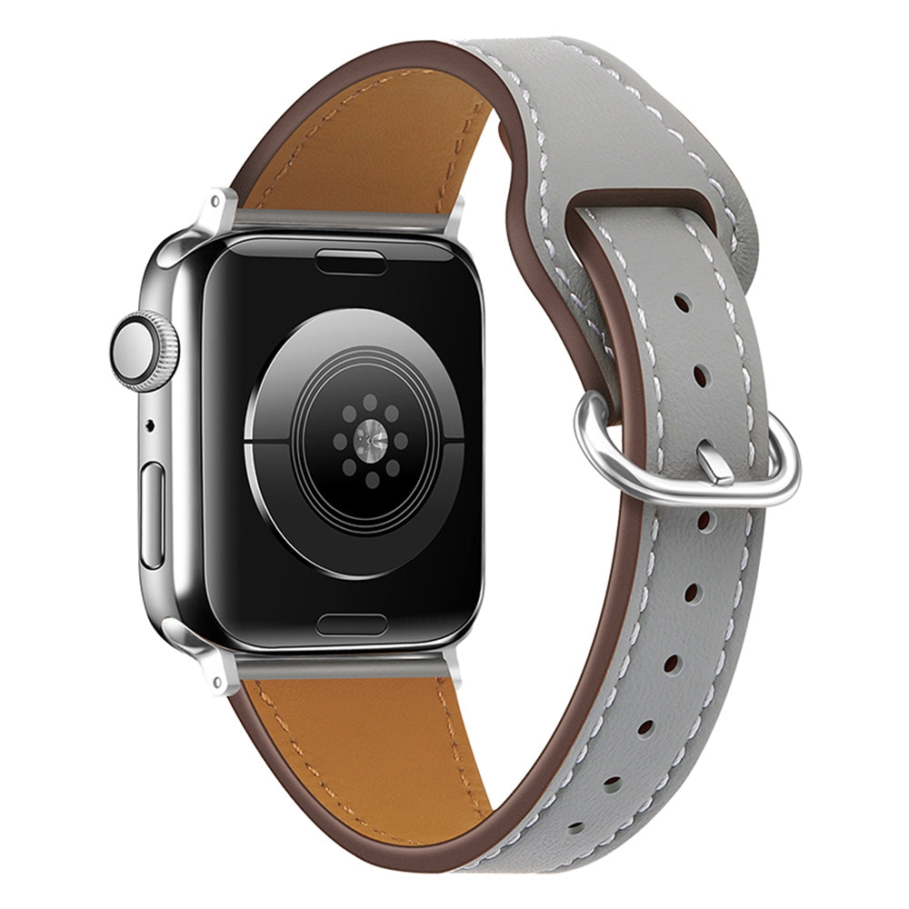 For Apple Watch 9 8 7 41mm 6 5 4 SE (2023) SE(2022) SE 40mm 3 2 1 38mm Replacement Watch Band Genuine Leather Watch Strap with Buckle