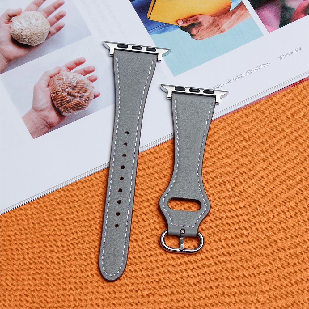 For Apple Watch 9 8 7 41mm 6 5 4 SE (2023) SE(2022) SE 40mm 3 2 1 38mm Replacement Watch Band Genuine Leather Watch Strap with Buckle