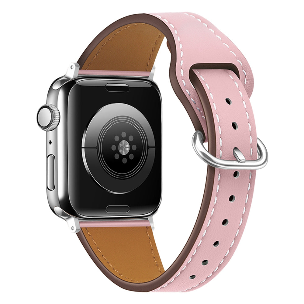 For Apple Watch 9 8 7 41mm 6 5 4 SE (2023) SE(2022) SE 40mm 3 2 1 38mm Replacement Watch Band Genuine Leather Watch Strap with Buckle