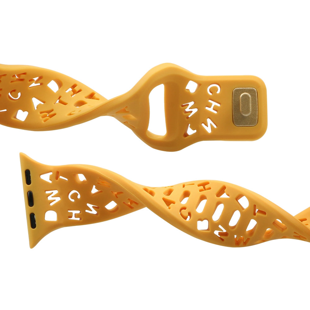For Apple Watch 9 8 7 41mm 6 5 4 SE SE (2022) SE (2023) 40mm 3 2 1 38mm Silicone Watch Band Watch Strap Hollow Letters Quick Release Watchband